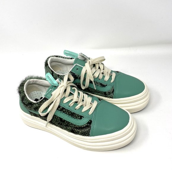 Vans Comfy Cush Platform Old Skool Menthe Leather Sneaker Women Size VN0A4U1E26G - Picture 2 of 10
